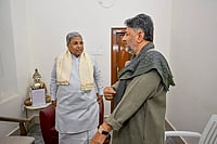 Siddaramaiah Summoned To Delhi As Congress Leadership Buzz Intensifies In Karnataka | Photo: PTI : Karnataka Chief Minister Siddaramaiah with Deputy CM D K Shivakumar during a breakfast meeting amid the ongoing leadership issue in the state, at the former's residence 'Kaveri', in Bengaluru.