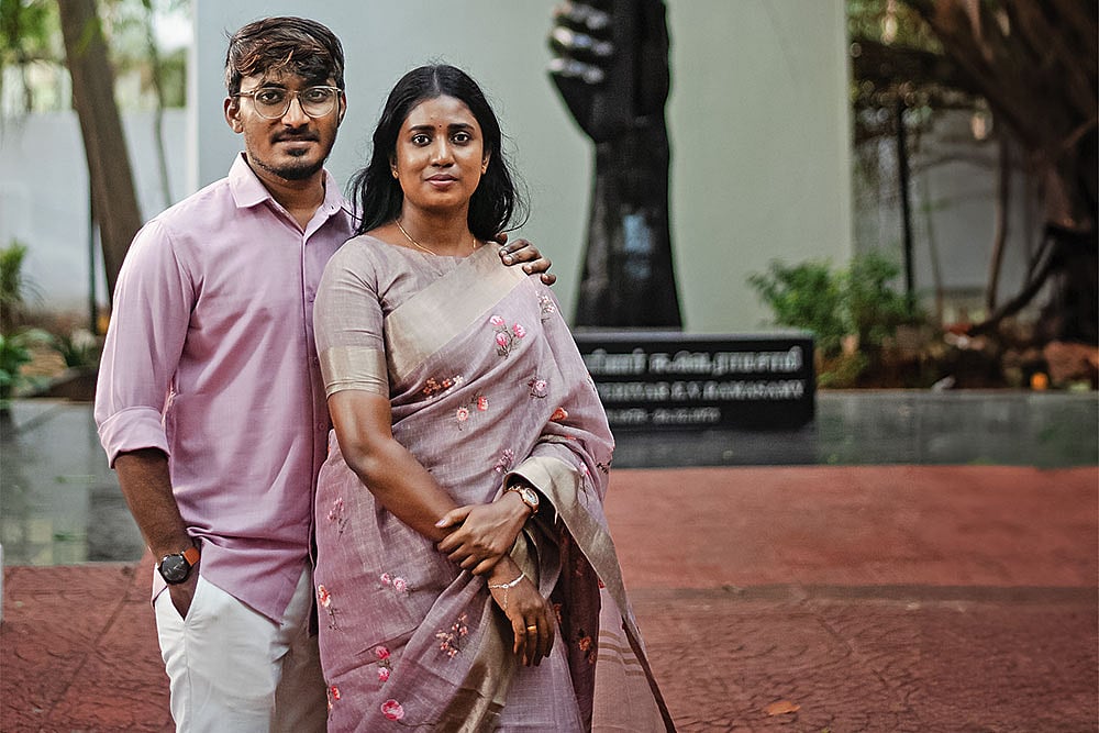 | Photo: Indira Kumar : Happy Together: Sukumaar and Elakkiya’s was a self-respect marriage, a union inspired by Periyar’s self-respect marriage movement  