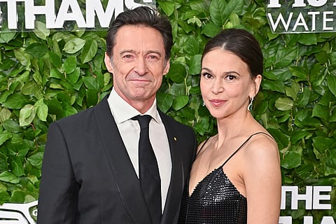 Hugh Jackman, left, and Sutton Foster attend The Gotham Film Awards at Cipriani Wall Street in New York. 