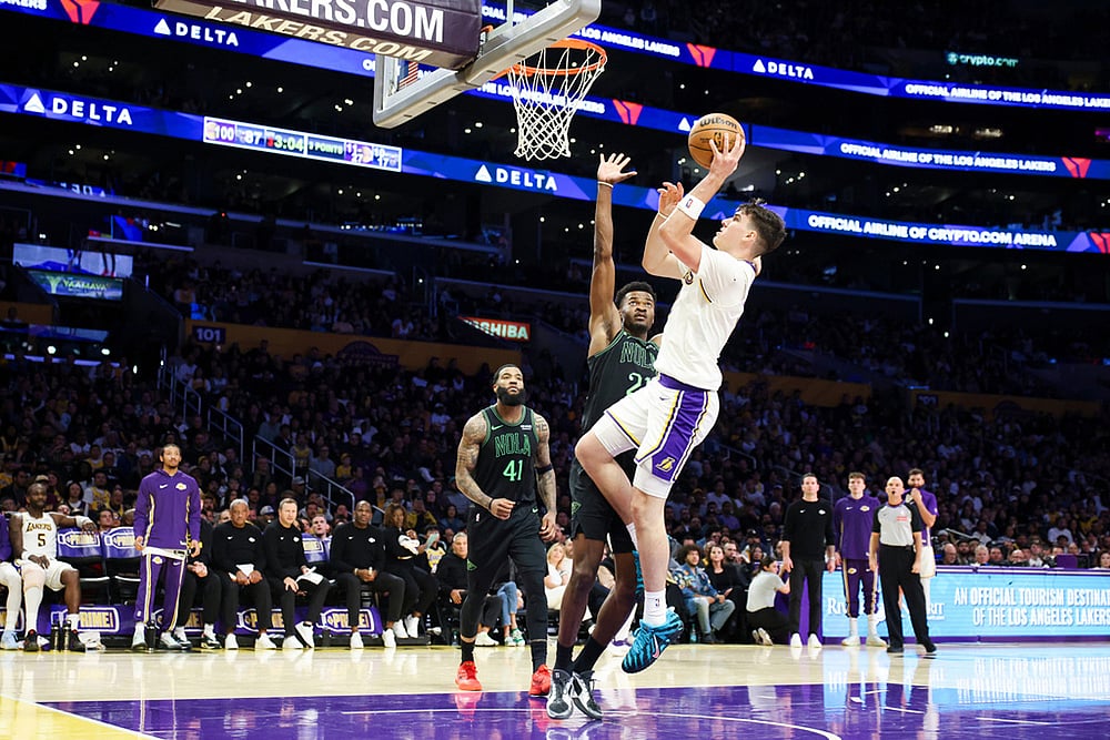 Los Angeles Lakers Vs New Orleans Pelicans NBA basketball-Jake LaRavia