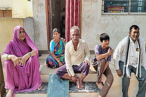 Residents of Tarpura village which is located adjacent to the waste-disposal unit where Union Carbide’s waste was incinerated, in Pithampur, Bhopal. The residents urged authorities not to dispose of the 900 tons of ash produced from the incineration of toxic waste from the defunct Union Carbide factory in their town.