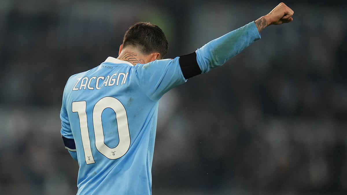 | Photo: AP/Andrew Medichini : Lazio's Mattia Zaccagni reacts after scoring during the Coppa Italia round of 16 match against AC Milan on December 4, 2025. 