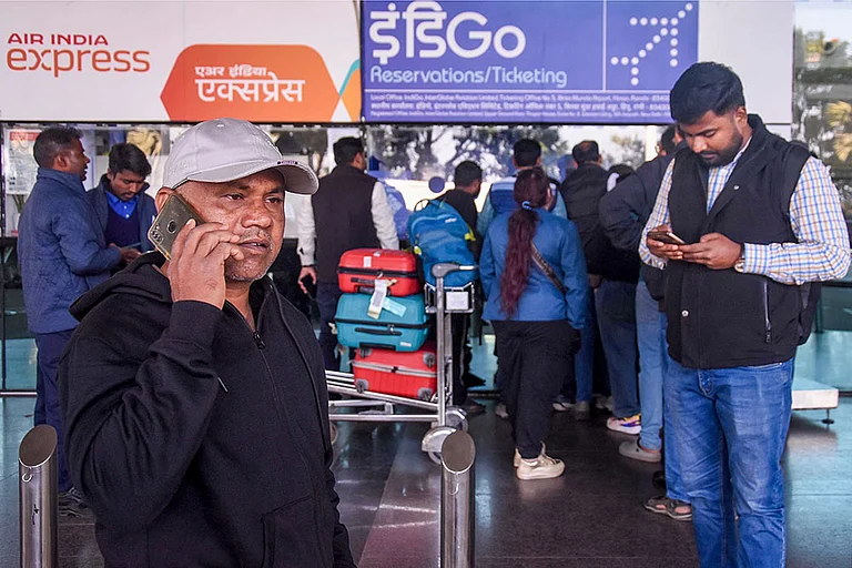 India's largest airline IndiGo's operations crumbled as pilot-rostering issues continued to force large scale flight cancellations, over 400 on Friday. - Photo: PTI
