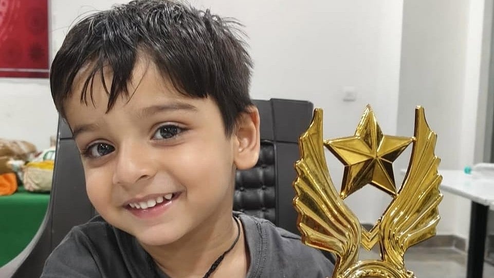 Instagram/Sarwagya Singh Kushwaha : Sarwagya Singh Kushwaha Posing With A Trophy He Won Recently
