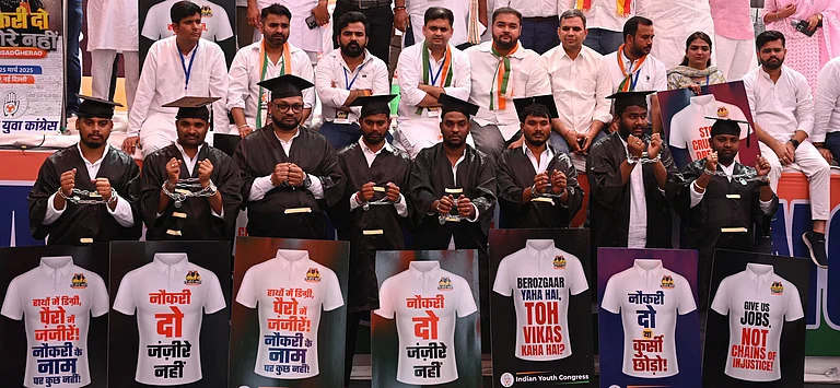 Youth Congress Holds Protest Over Unemployment Issue At Jantar Mantar. - IMAGO / Hindustan Times; Representative image