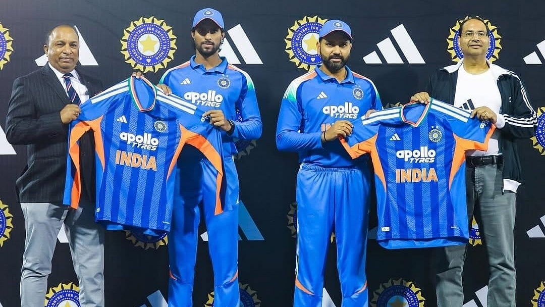Instagram/Indian Cricket Team : Rohit Sharma along with Tilak Varma, BCCI Secretary and Adidas GM during India's jersey launch