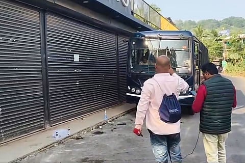 The closed premises of the nightclub where a fire broke out due to a cylinder blast, in North Goa. At least 25 persons were killed and six others suffered injuries in the incident, according to officials.