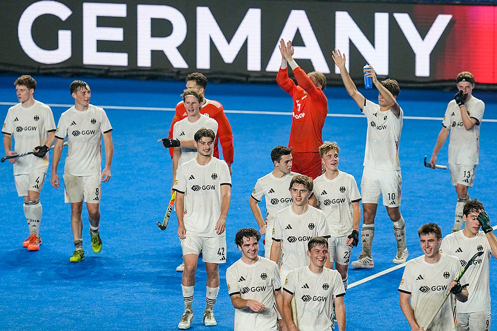 | Photo: PTI/R SenthilKumar : Germany will face Spain in the finals of the FIH Men's Junior Hockey World Cup, at Mayor Radhakrishnan Hockey Stadium in Chennai on Wednesday, December 10.