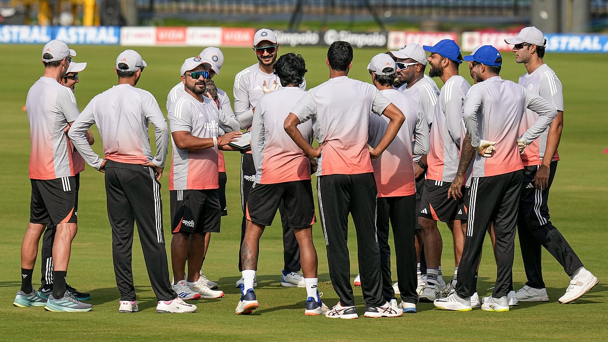 PTI/Shailendra Bhojak : The Indian team during a training session on the eve of the first T20 match against South Africa, at the Barabati Stadium in Cuttack.