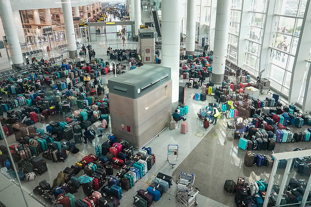 IndiGo crisis: Luggage piled up at Delhi airport