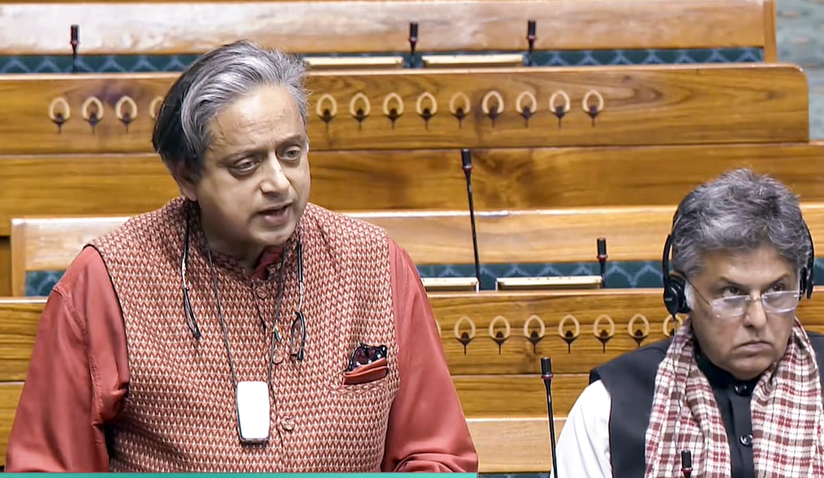PTI : Congress MP Shashi Tharoor speaks in the Lok Sabha during the Winter session of Parliament.