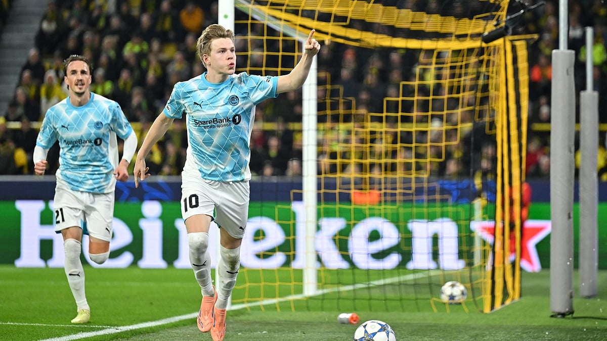 Jens Petter Hauge celebrates his equaliser