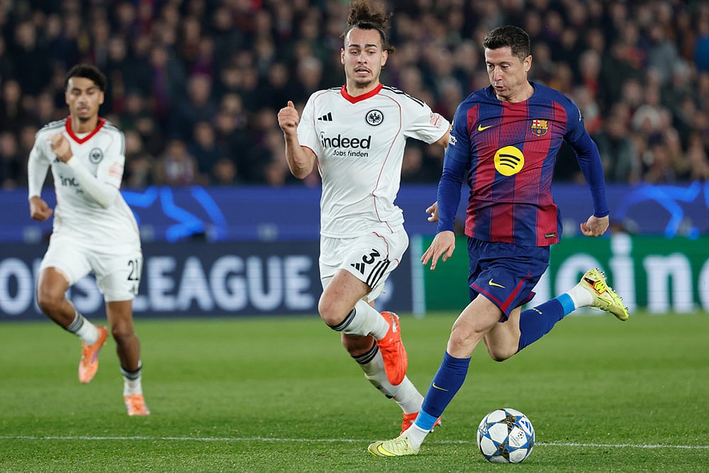 FC Barcelona vs Eintracht Frankfurt UCL 2025-26 match photo-Robert Lewandowski