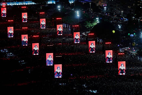 Fans pack the shore of Copacabana beach to watch Lady Gaga's free concert in Rio de Janeiro, May 3, 2025. 
