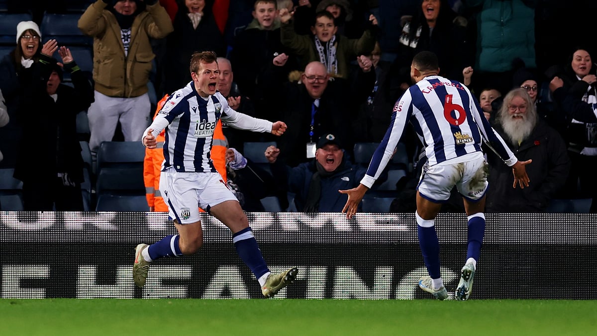 Aune Heggebo celebrates his goal against Sheffield United
