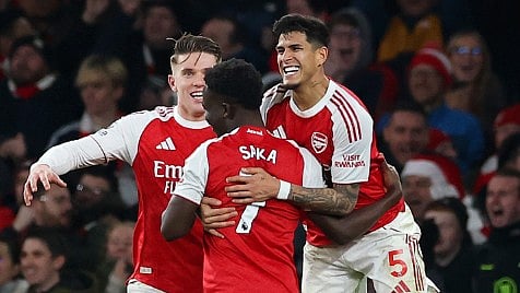 Instagram/Arsenal : Gyokeres, Saka and Hincapie celebrate Arsenal's win