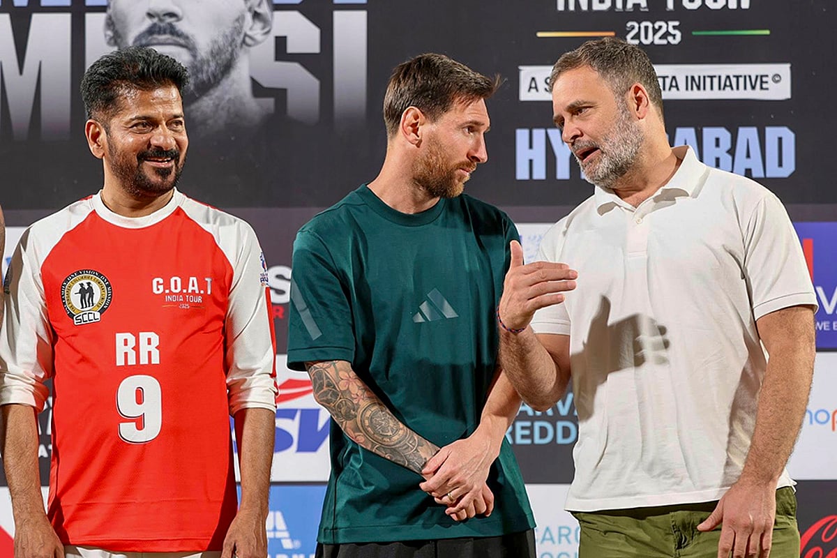 GOAT India Tour 2025 Lionel Messi in Hyderabad-Rahul Gandhi