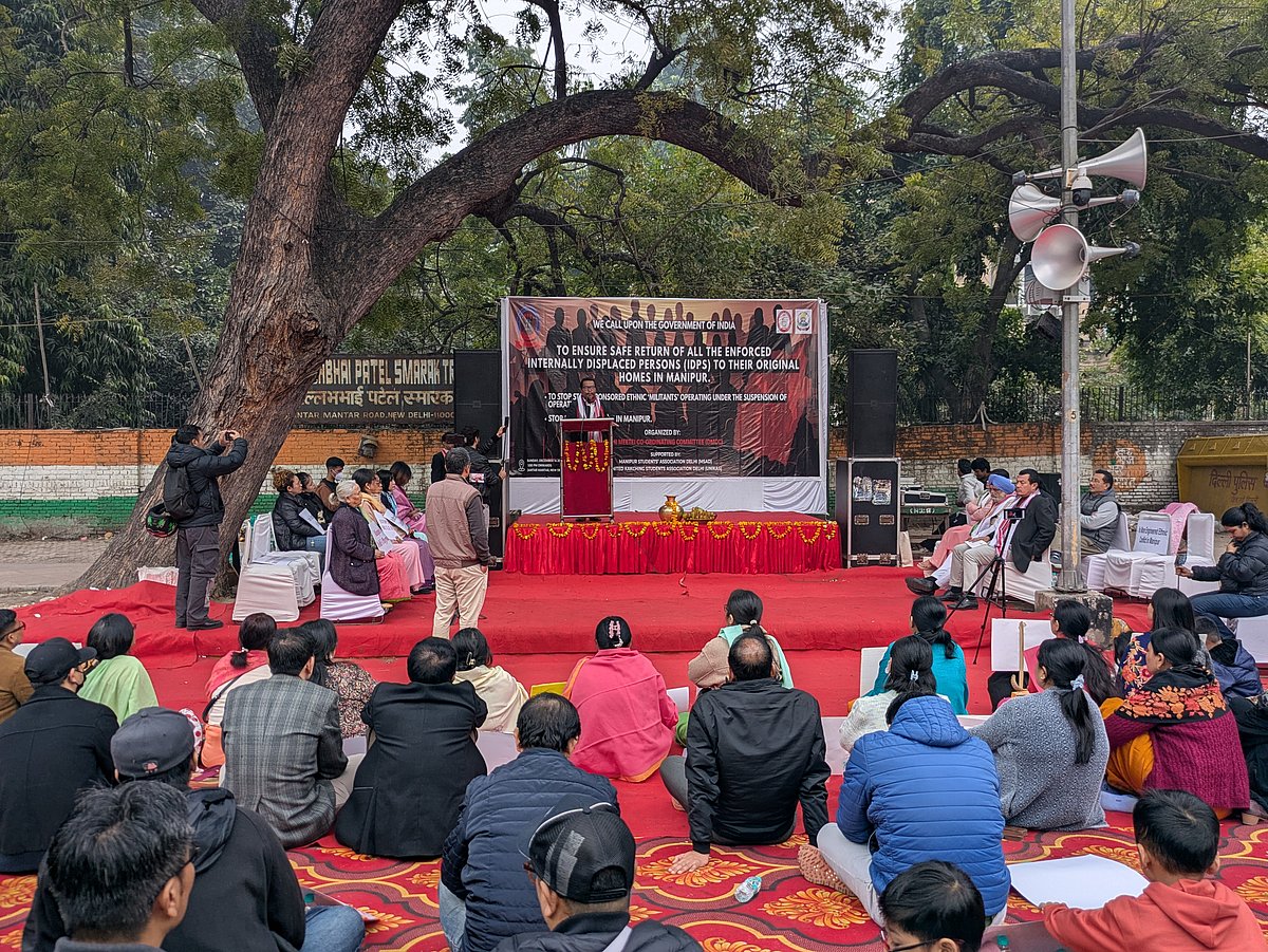Saher Hiba : The protest sought to draw urgent attention to what organisers described as an ongoing humanitarian, constitutional and political crisis in Manipur. 