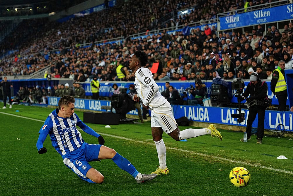Alaves vs Real Madrid Spanish La Liga soccer match-Vinicius Junior