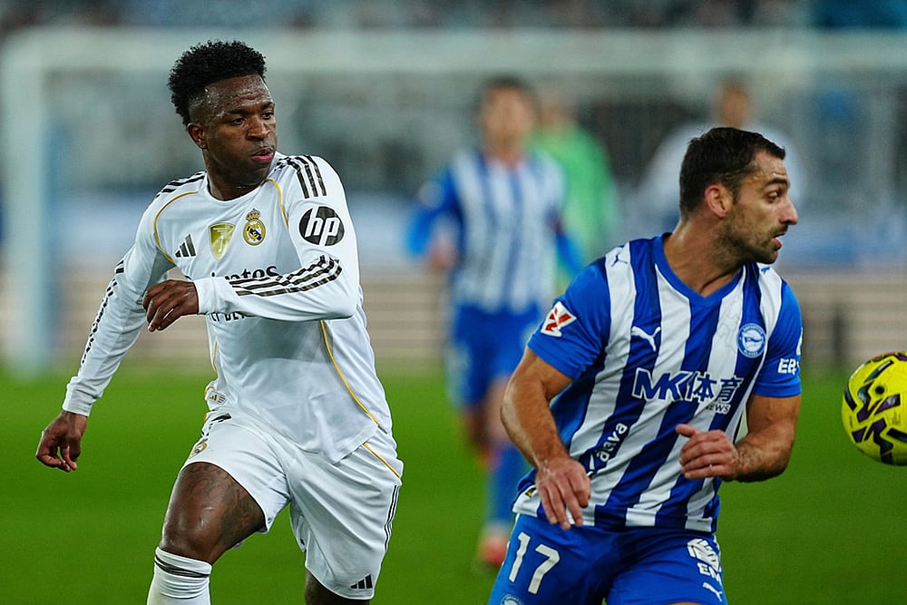 Alaves vs Real Madrid Spanish La Liga soccer match-Vinicius Junior