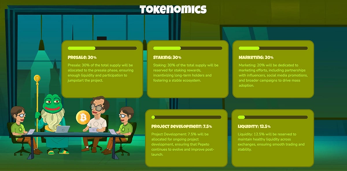 Pepeto project tokenomics infographic