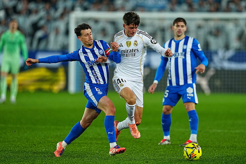 Alaves vs Real Madrid Spanish La Liga soccer match-Víctor Valdepenas