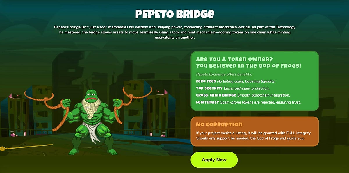 Pepeto crypto exchange ad