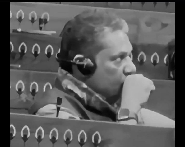 Screengrab from the video posted by Amit Malviya on X : The 35-second clip, posted on X by the BJP leader shows Azad seated in the House and making a gesture that resembled smoking. 