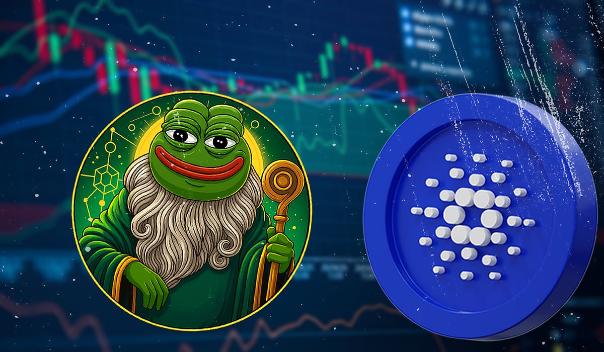 Pepeto and Cardano Logos.