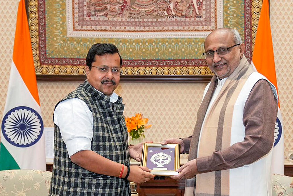 VP Radhakrishnan meets Nitin Nabin