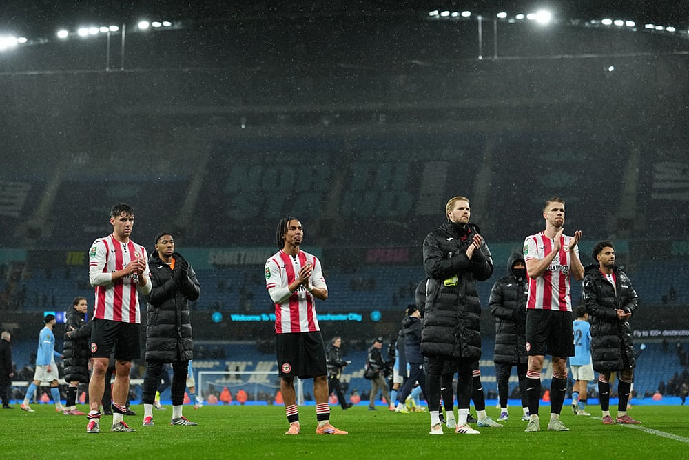 Manchester City vs Brentford EFL Cup Soccer-Brentfords players