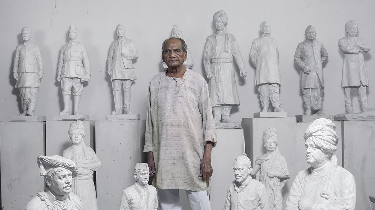 Facebook  : Often referred to as the “statue man”, Sutar was known for his long engagement with large-scale sculpture in bronze and stone.