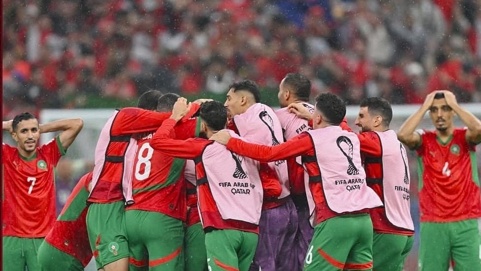 Instagram/equipedumaroc : Moroccan players celebrate after winning the FIFA Arab Cup 2025 champions 