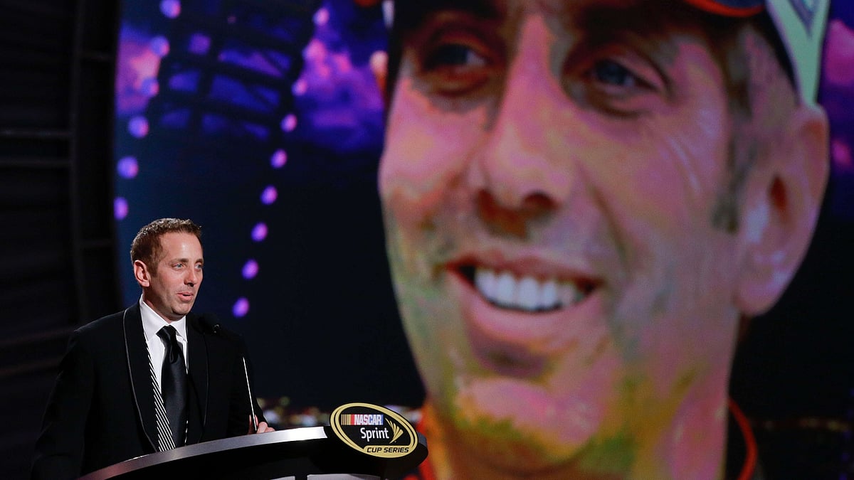 File/AP : Greg Biffle speaks during the season-ending NASCAR awards ceremony while accepting the award for his fifth-place finish in the NASCAR Sprint Cup title race