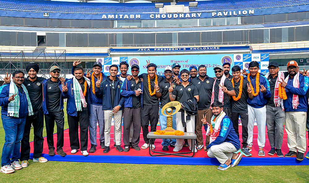 SMAT 2025 winner Jharkhand team in Ranchi