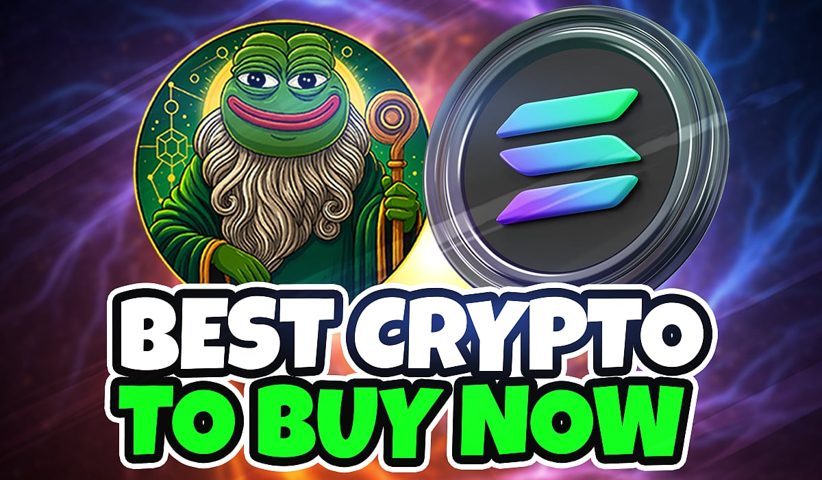 Pepeto and Solana logos with textBEST CRYPTO TO BUY NOW.
