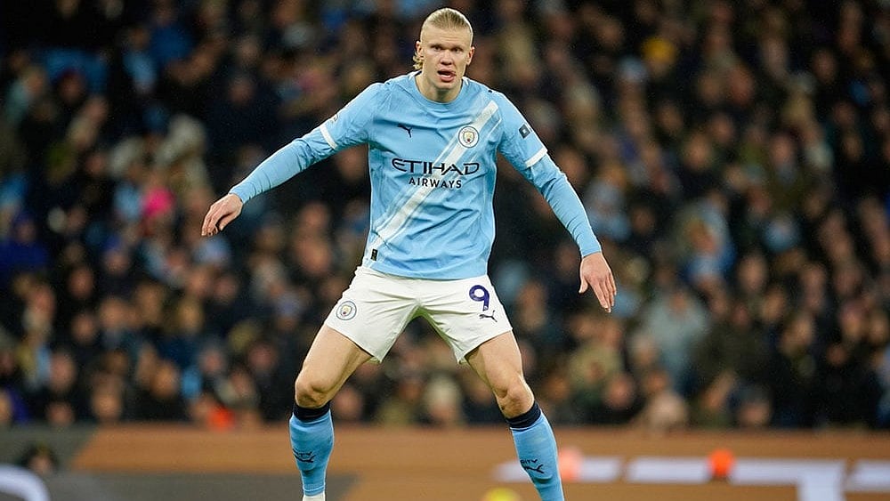 | Photo: AP/Dave Thompson : Manchester City's Erling Haaland during the English Premier League soccer match between Manchester City and Sunderland in Manchester, England.