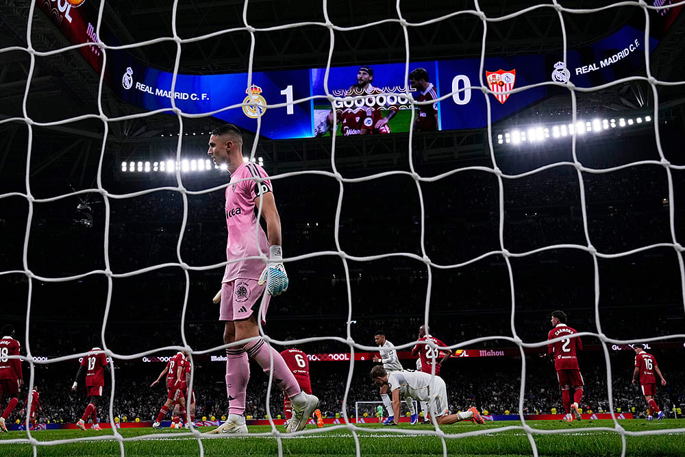 Real Madrid vs Sevilla Spain La Liga Soccer match-Odysseas Vlachodimos