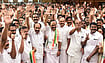 V.D. Satheesan’s Demand for Immediate Release of Kerala Poll Data A .S SATHEESH KOCHI : Leader of Opposition in Kerala Assembly V.D. Satheesan, centre, with party leaders during a programme organised to celebrate party's success in the recently held Kerala local body elections, in Kochi,