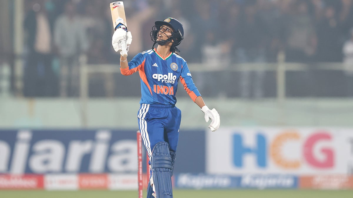| Photo: X/BCCIWomen : India's Jemimah Rodrigues celebrates her half-century during the Women's T20I match against Sri Lanka on December 21, 2025.