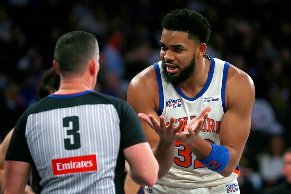 New York Knicks vs Miami Heat NBA basketball-Karl-Anthony Towns