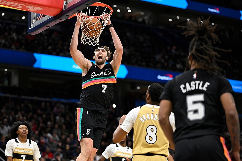 Washington Wizards Vs San Antonio Spurs NBA Basketball-Luke Kornet