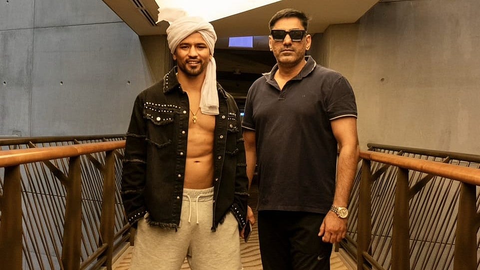 | Photo: Special Arrangement : Indian boxer Neeraj Goyat with his manager Vipin Gulia.