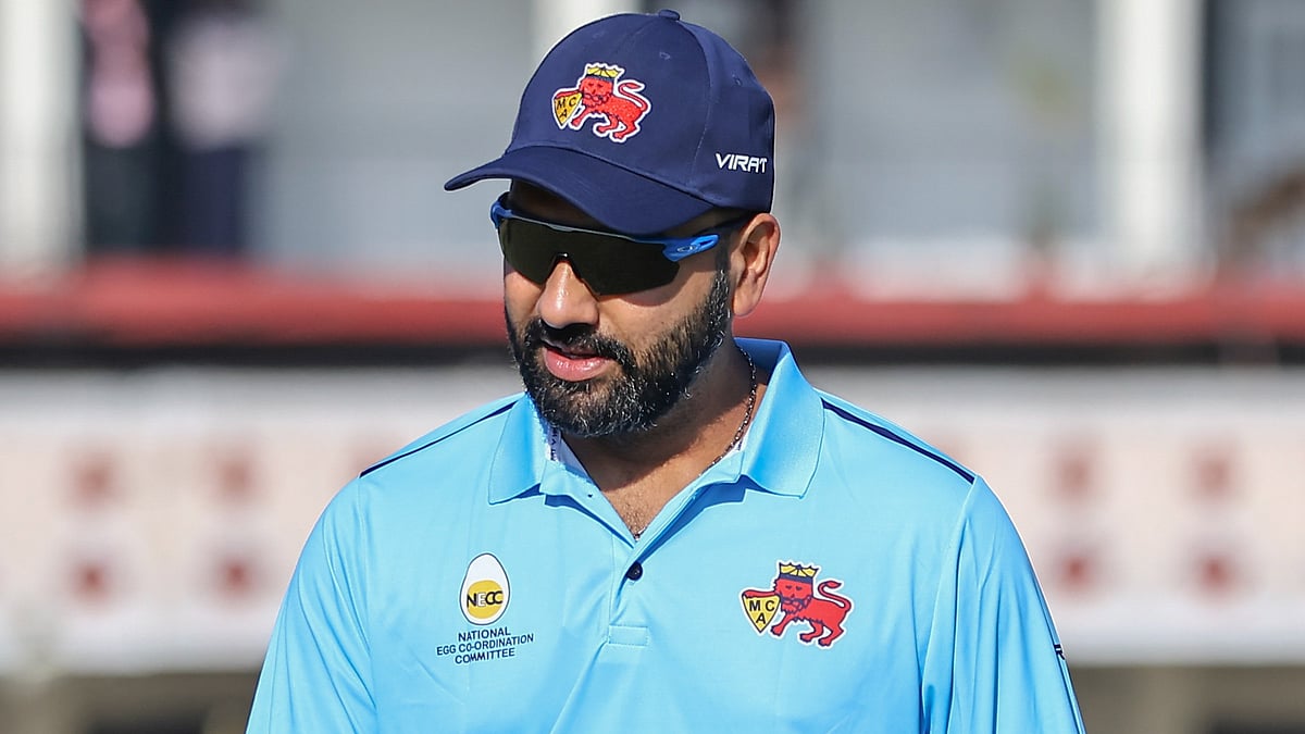 PTI : Rohit Sharma in action during the Vijay Hazare Trophy match between Mumbai and Sikkim at Sawai Mansingh Stadium in Jaipur.