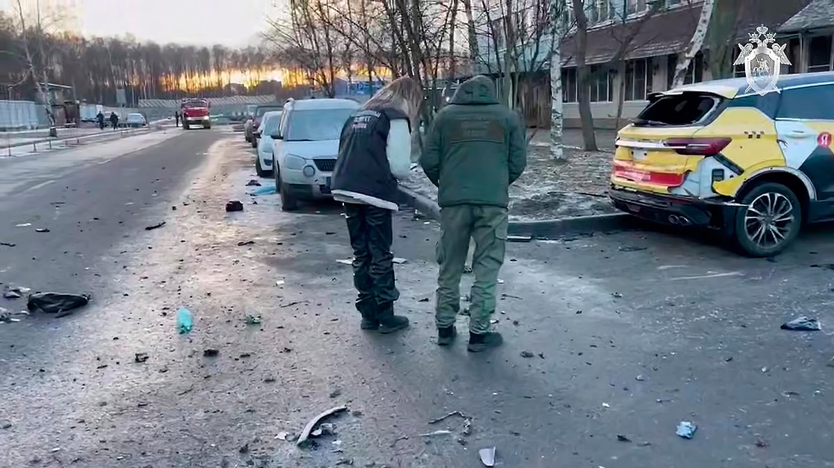 AP : This image taken from video provided by Investigative Committee of Moscow, shows investigators working near the scene of a deadly explosion in Moscow, Wednesday, Dec. 24, 2025.
