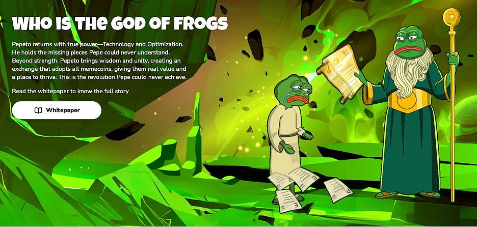 Cartoon frog crypto ad