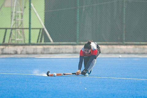 Focused and fixated - Udita gets ready to take on the opposition