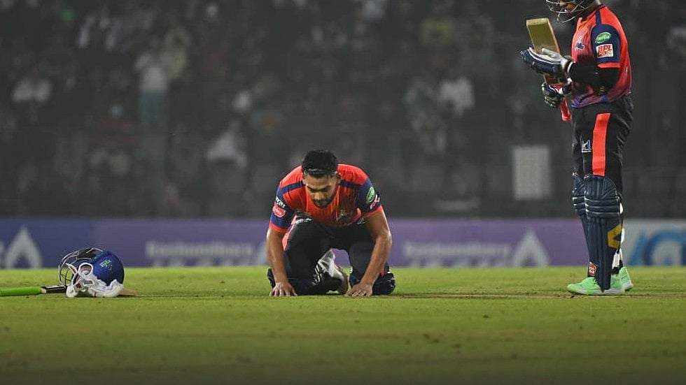 | Photo: Instagram/rajshahi.warriors : Rajshahi Warriors' Najmul Hossain Shanto celebrates during the Bangladesh Premier League match against Sylhet Titans on December 26, 2025.