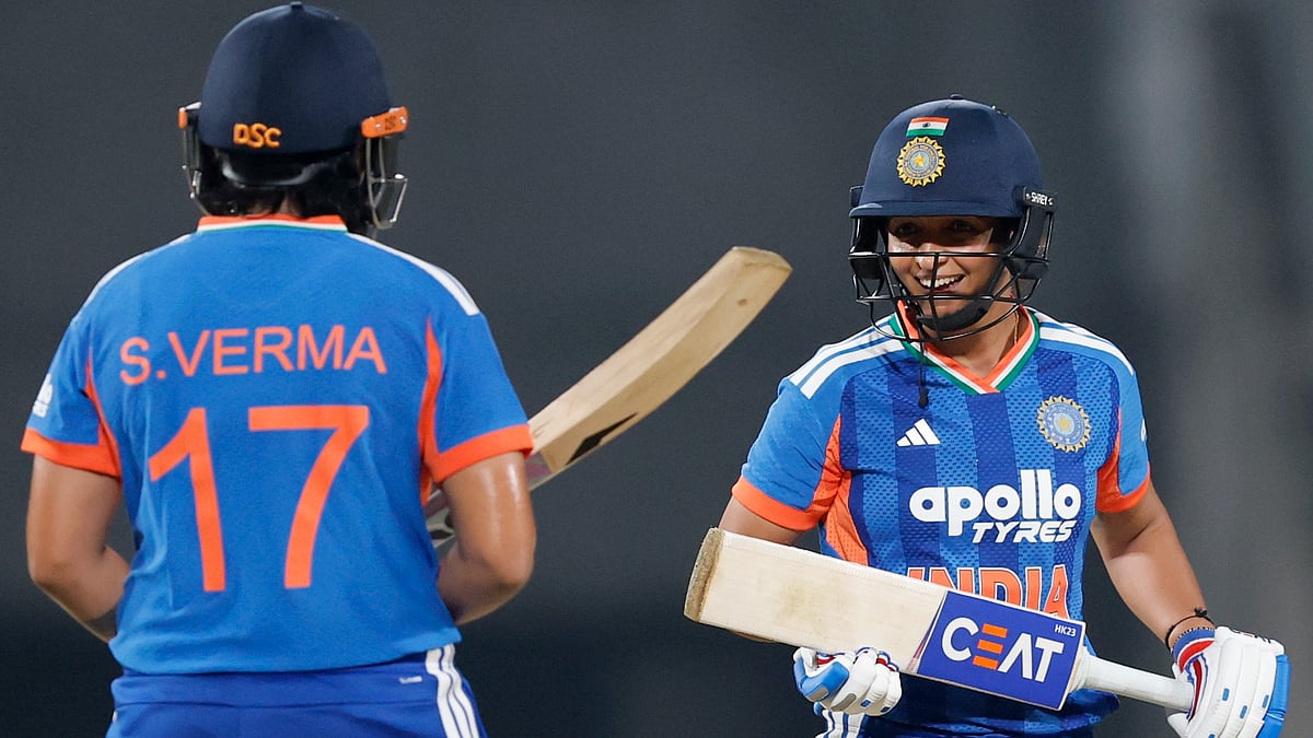 | Photo: X/BCCIWomen : India's Shafali Verma and Harmanpreet Kaur during their women's T20I match against Sri Lanka on December 27. 2025.
