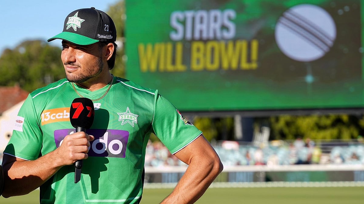 | Photo: X/StarsBBL : Melbourne Stars captain Marcus Stoinis during the toss of the Big Bash League match.